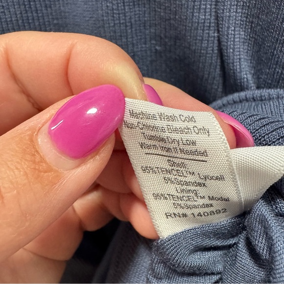 Marine Layer Lexi Mock Neck Rib Midi‎ Dress NWT size Large Vintage Indigo Blue - Picture 14 of 16